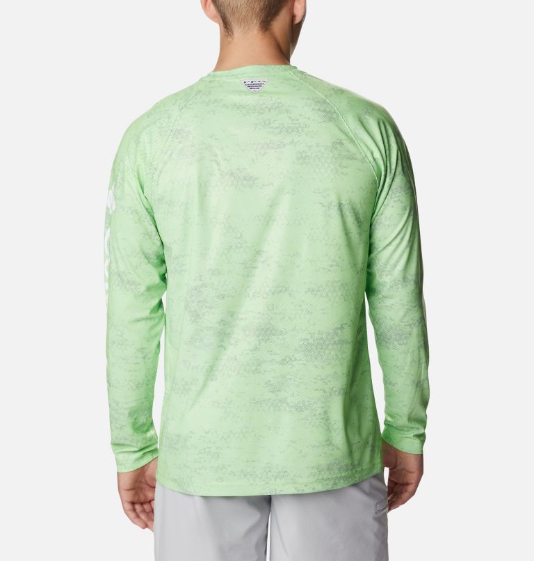 Men's PFG Terminal Deflector Printed Long Sleeve Shirt, Color: Green Mamba PFG Camo, image 2