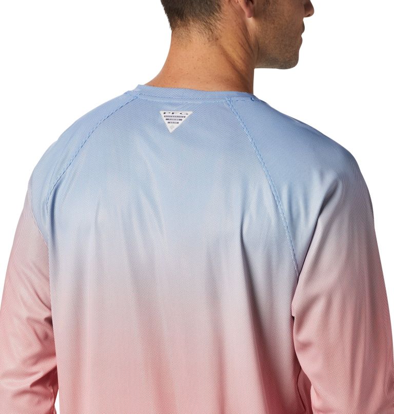 Men's PFG Terminal Deflector Printed Long Sleeve Shirt, Color: Vivid Blue Gradient, image 5