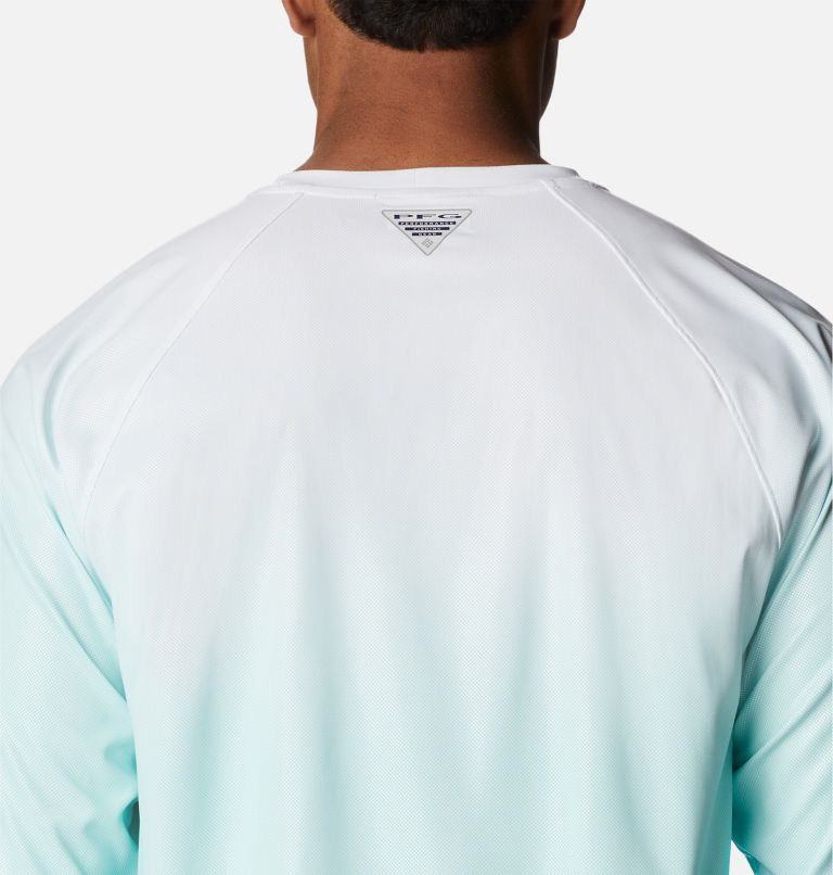 Men's PFG Terminal Deflector Printed Long Sleeve Shirt, Color: Gulf Stream Gradient, image 5