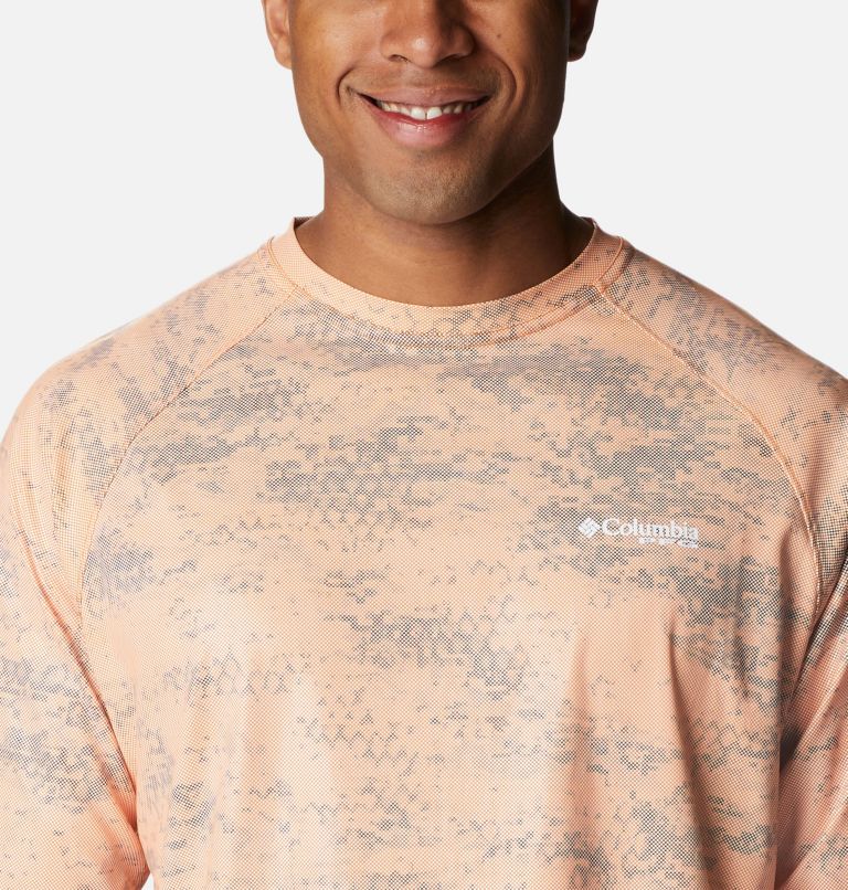 Thumbnail: Men's PFG Terminal Deflector Printed Long Sleeve Shirt, Color: Orange Blast PFG Camo, image 4