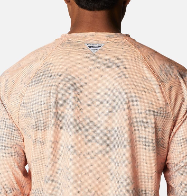 Men's PFG Terminal Deflector Printed Long Sleeve Shirt, Color: Orange Blast PFG Camo, image 5
