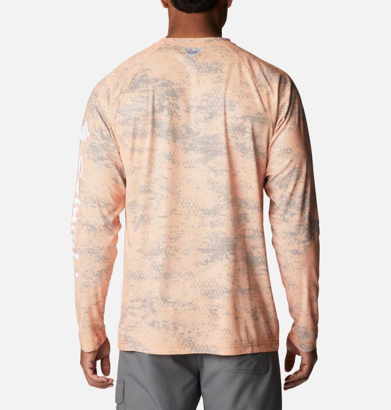 Thumbnail: Men's PFG Terminal Deflector Printed Long Sleeve Shirt, Color: Orange Blast PFG Camo, image 2