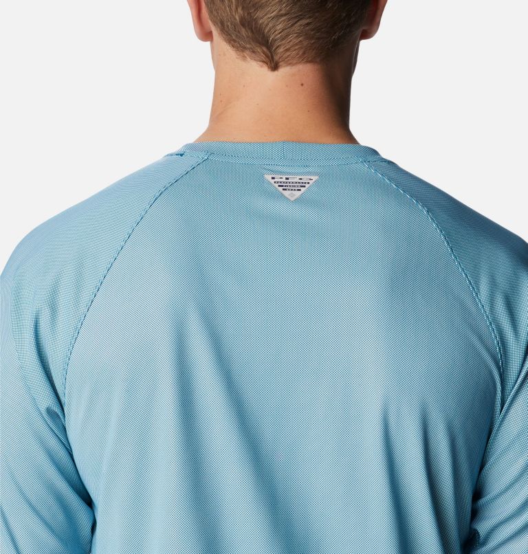 Men’s PFG Terminal Deflector Long Sleeve Shirt, Color: Deep Marine, Cool Grey, image 5