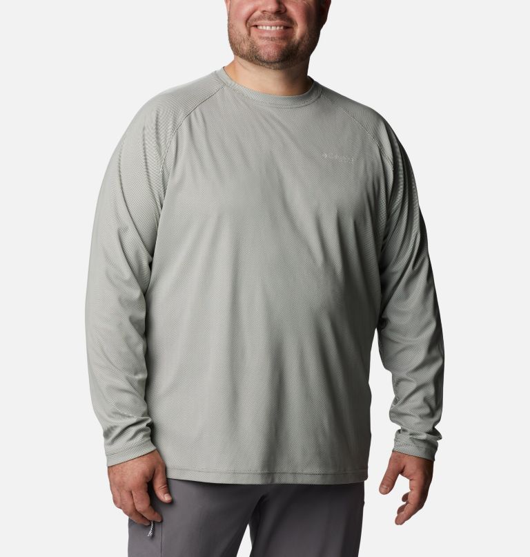 Thumbnail: Men's PFG Terminal Deflector Long Sleeve Shirt - Big, Color: Cypress, Cool Grey, image 1