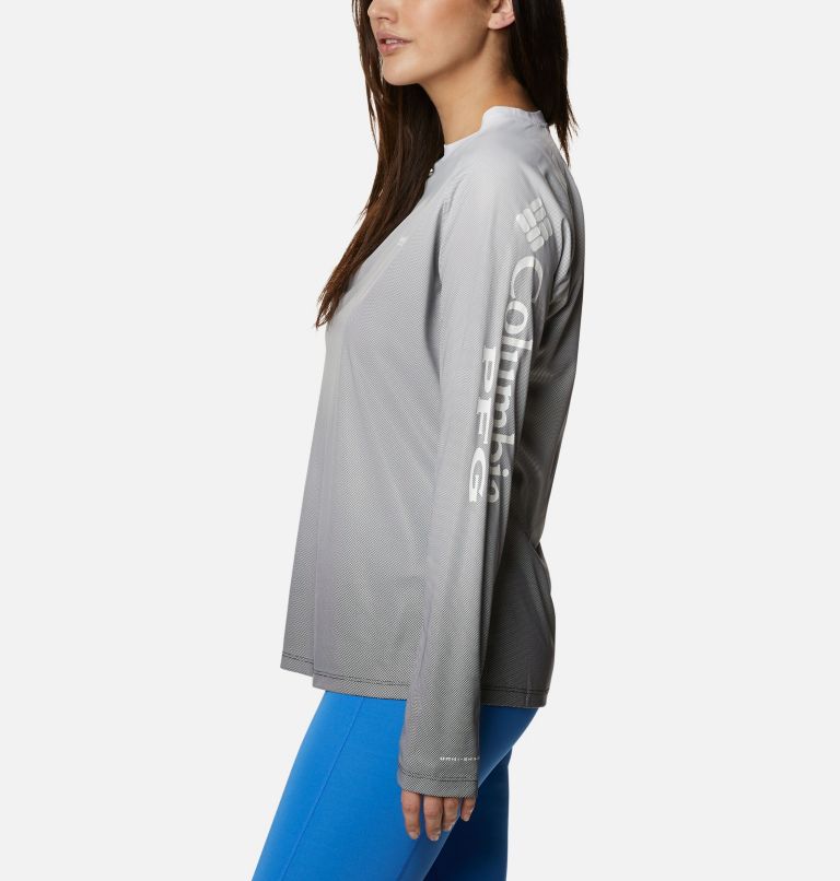 Women's PFG Tidal Deflector Long Sleeve Shirt, Color: Black Gradient, image 3