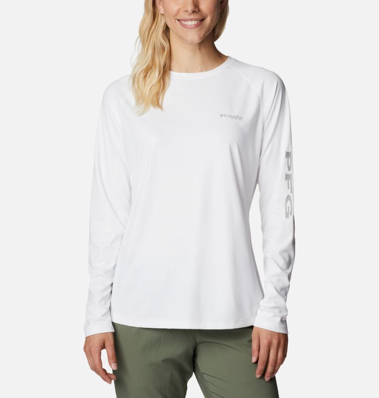 Thumbnail: Women’s PFG Tidal Deflector Long Sleeve Shirt, Color: White, image 1