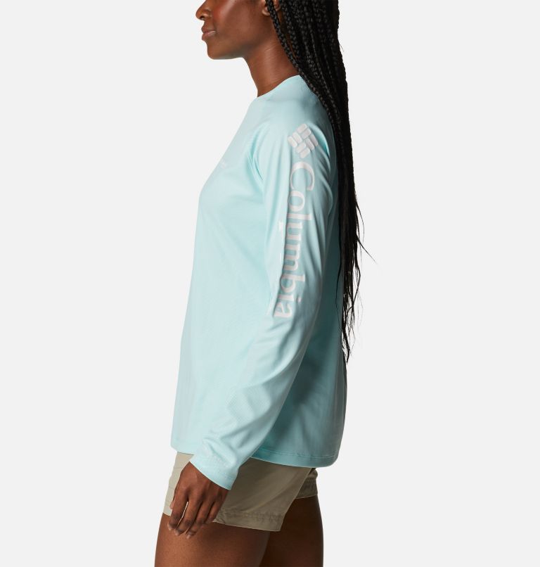 Women’s PFG Tidal Deflector Long Sleeve Shirt, Color: Gulf Stream, image 3