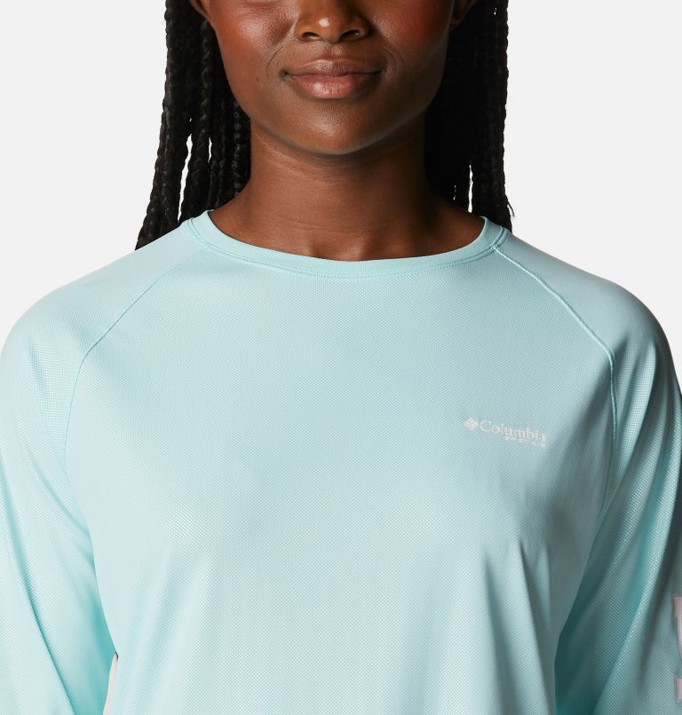 Women’s PFG Tidal Deflector Long Sleeve Shirt, Color: Gulf Stream, image 4