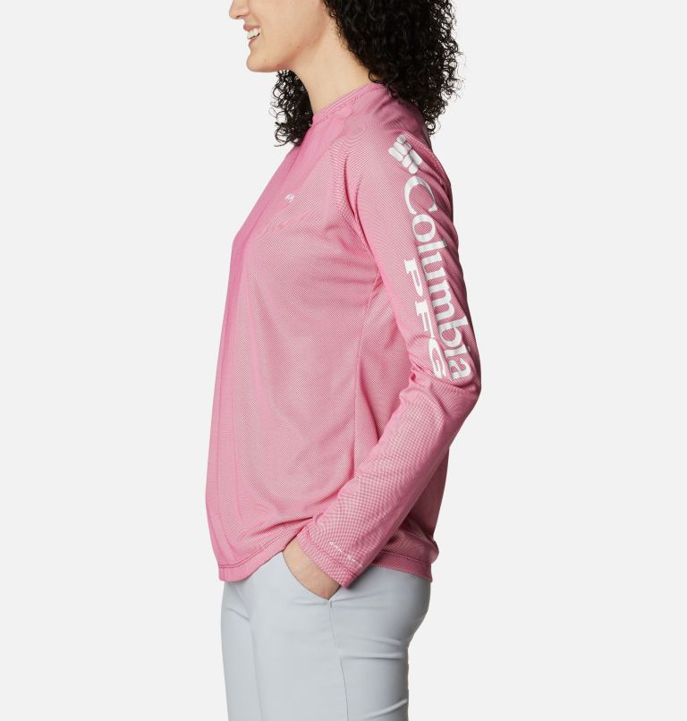 Women's PFG Tidal Deflector Long Sleeve Shirt, Color: Cactus Pink, image 3