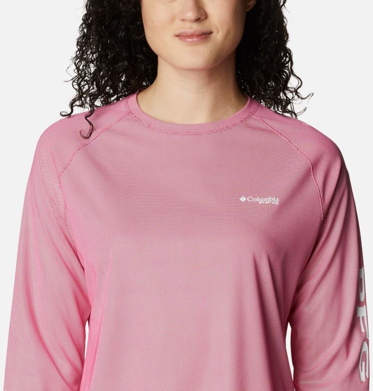 Women's PFG Tidal Deflector Long Sleeve Shirt, Color: Cactus Pink, image 4