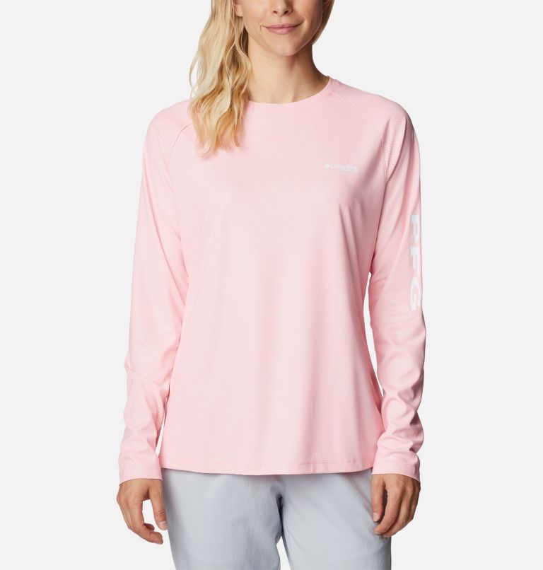 Women’s PFG Tidal Deflector Long Sleeve Shirt, Color: Pink Pop, image 1