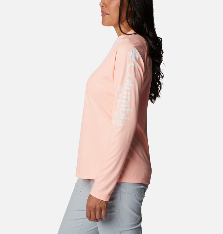 Women’s PFG Tidal Deflector Long Sleeve Shirt, Color: Tiki Pink, image 3