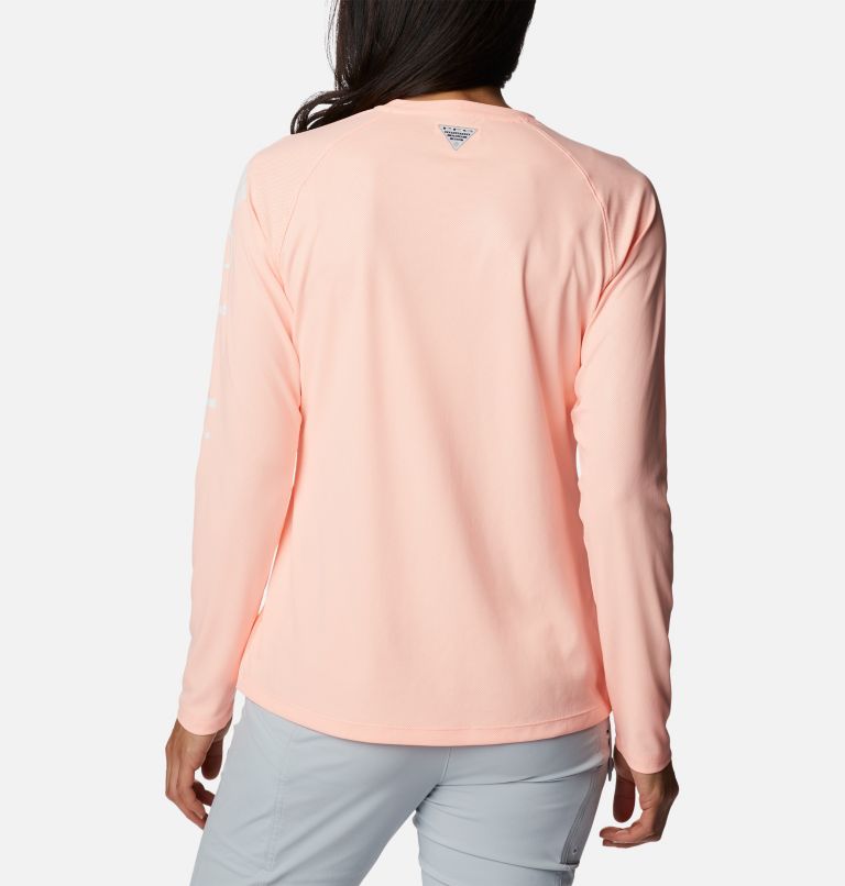 Women’s PFG Tidal Deflector Long Sleeve Shirt, Color: Tiki Pink, image 2