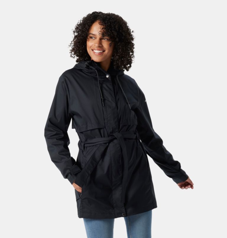 Women's Pardon My Trench Rain Jacket, Color: Black, image 1