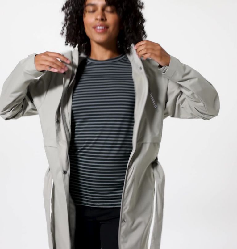 Thumbnail: Women's Pardon My Trench Rain Jacket, Color: Flint Grey, image 2