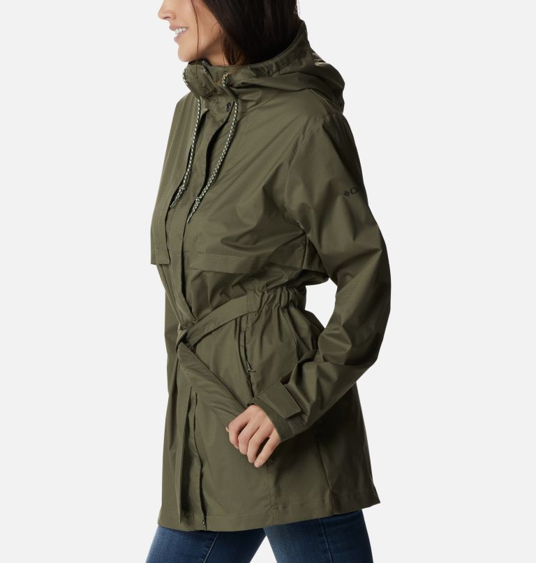 Thumbnail: Women's Pardon My Trench Rain Jacket, Color: Stone Green, image 4