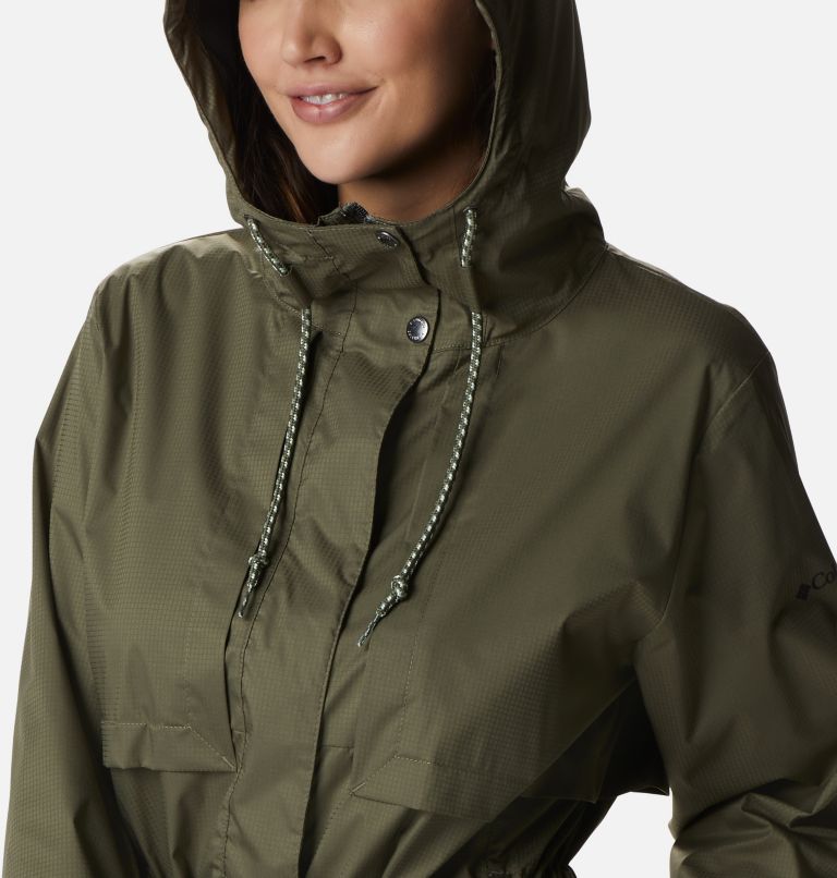 Women's Pardon My Trench Rain Jacket, Color: Stone Green, image 4