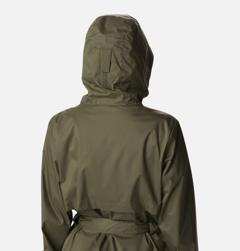Thumbnail: Women's Pardon My Trench Rain Jacket, Color: Stone Green, image 7