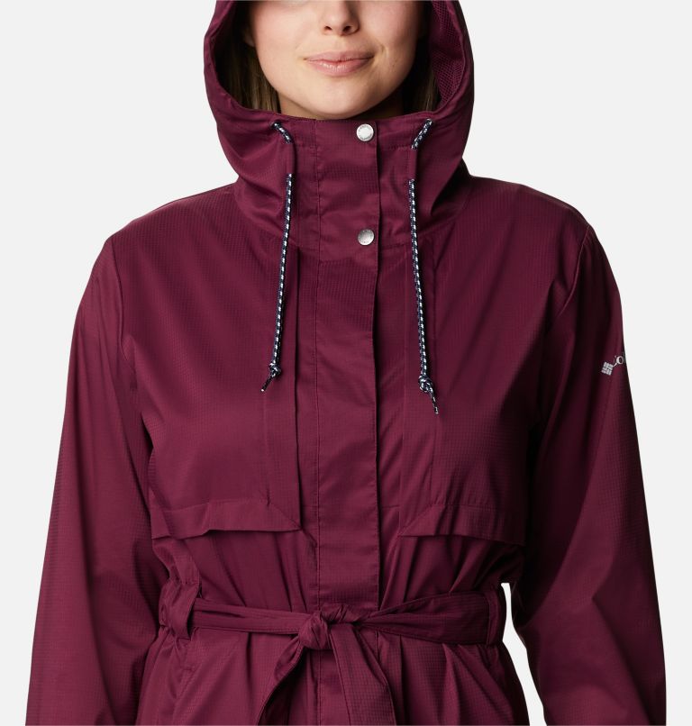 Women's Pardon My Trench Rain Jacket, Color: Marionberry