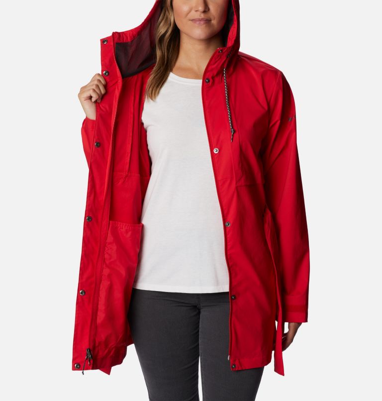 Women's Pardon My Trench Rain Jacket, Color: Red Lily, image 5