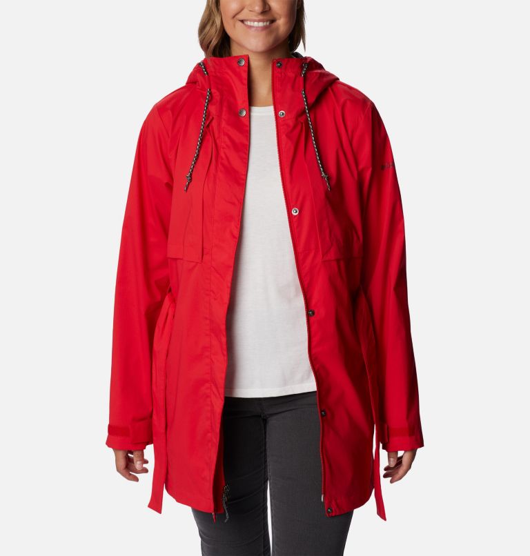 Thumbnail: Women's Pardon My Trench Rain Jacket, Color: Red Lily, image 7