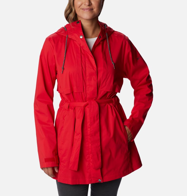Thumbnail: Women's Pardon My Trench Rain Jacket, Color: Red Lily, image 1