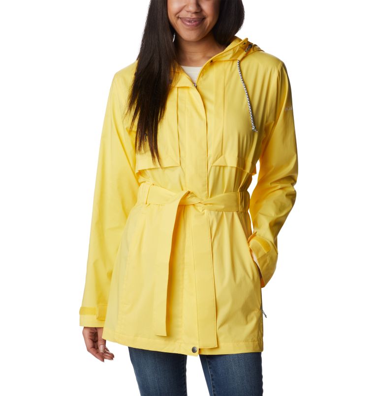 Ladies Rain Mac Womens Waterproof Festival Hooded Coat Parka Rubberised Jacket 