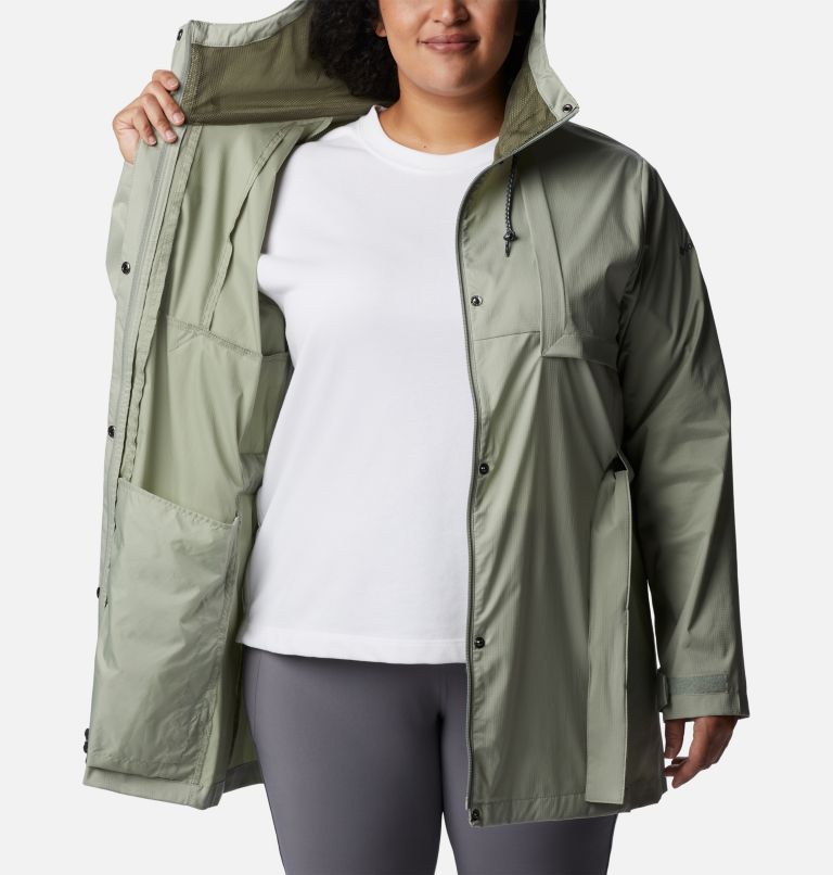 Thumbnail: Women's Pardon My Trench Rain Jacket – Plus Size, Color: Safari, image 5