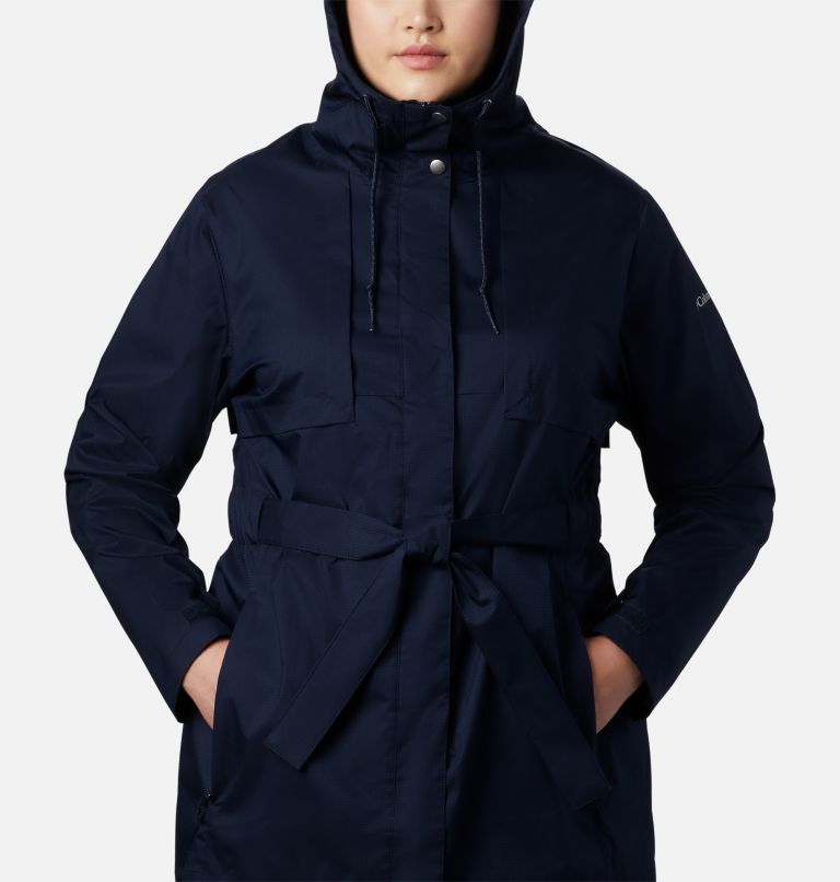 Thumbnail: Women's Pardon My Trench Rain Jacket – Plus Size, Color: Dark Nocturnal, image 4