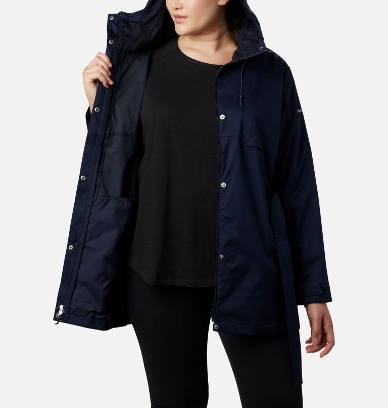 Thumbnail: Women's Pardon My Trench Rain Jacket – Plus Size, Color: Dark Nocturnal, image 5
