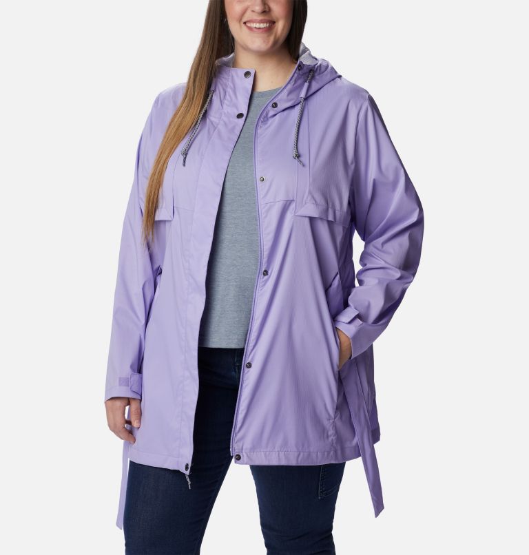 Thumbnail: Women's Pardon My Trench Rain Jacket – Plus Size, Color: Frosted Purple, image 7
