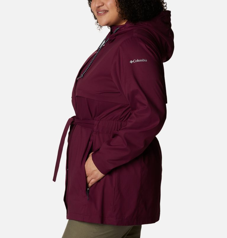 Women's Pardon My Trench Rain Jacket – Plus Size, Color: Marionberry