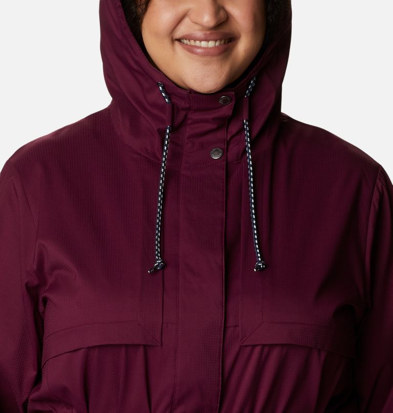 Women's Pardon My Trench Rain Jacket – Plus Size, Color: Marionberry