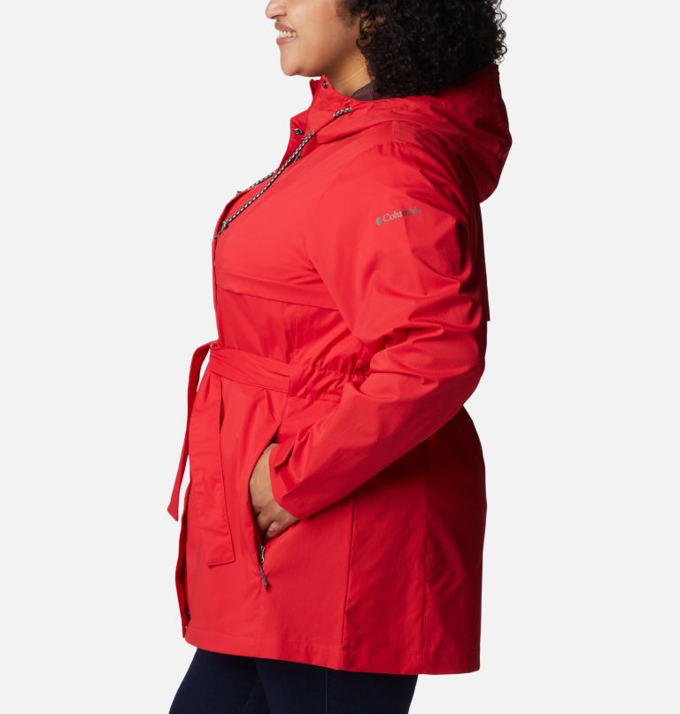 Thumbnail: Women's Pardon My Trench Rain Jacket – Plus Size, Color: Red Lily, image 3