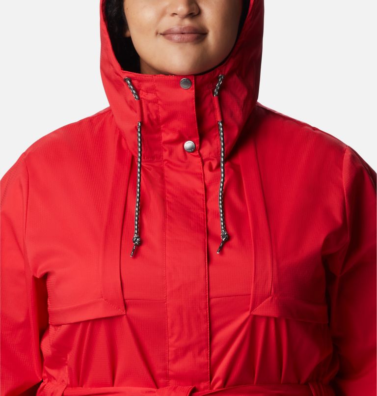 Women's Pardon My Trench Rain Jacket – Plus Size, Color: Red Lily, image 4