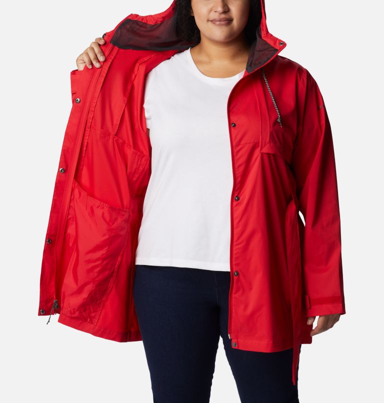 Women's Pardon My Trench Rain Jacket – Plus Size, Color: Red Lily, image 5