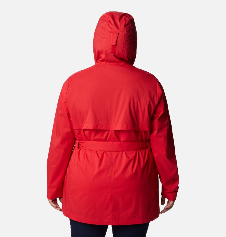 Thumbnail: Women's Pardon My Trench Rain Jacket – Plus Size, Color: Red Lily, image 2