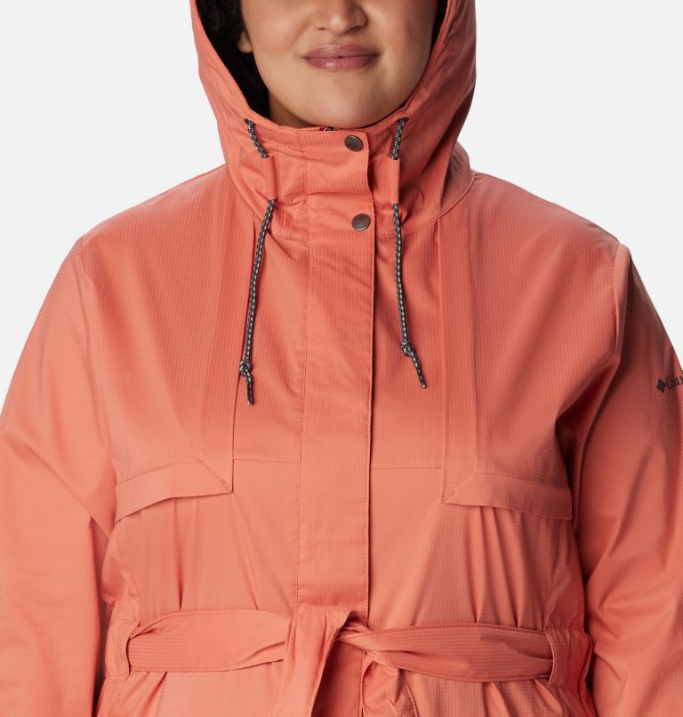 Women's Pardon My Trench Jacket – Plus Size, Color: Faded Peach, image 4