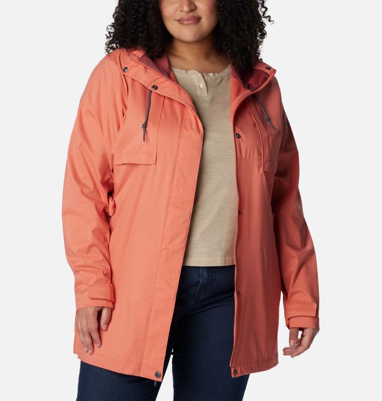 Women's Pardon My Trench Jacket – Plus Size, Color: Faded Peach, image 6