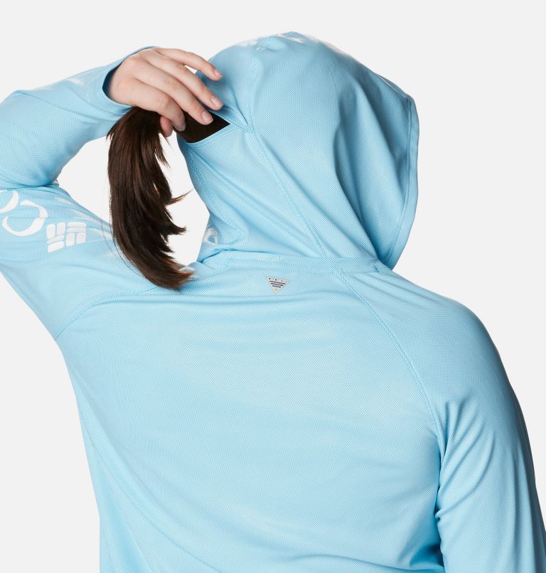 Thumbnail: Women’s PFG Tidal Deflector Hoodie - Plus Size, Color: Riptide, image 5