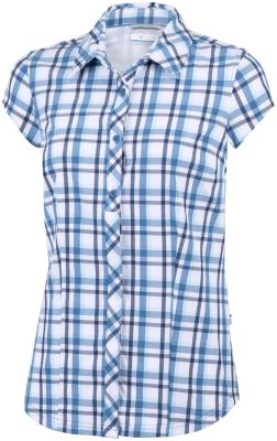 Chemise Manches Courtes Stretch Saturday Trail&trade; II Femme Saturday Trail&trade; II Stretch Pri | 404 | XS, Blue Dusk Plaid, front