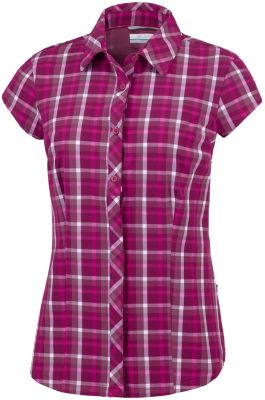Chemise Manches Courtes Stretch Saturday Trail&trade; II Femme Saturday Trail&trade; II Stretch Pri | 404 | XS, Wine Berry Plaid, front