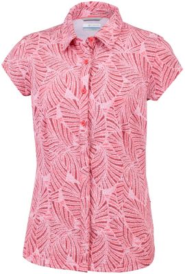 Chemise Manches Courtes Stretch Saturday Trail&trade; II Femme Saturday Trail&trade; II Stretch Pri | 404 | XS, Coral Bloom Print, front