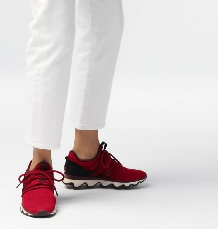 Women's Kinetic Lace Sneaker, Color: Mountain Red