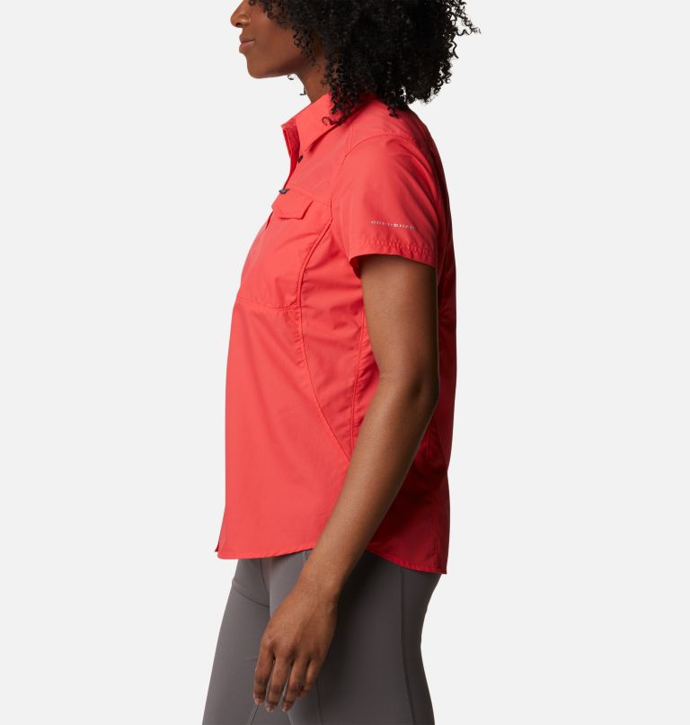 Women's Silver Ridge 2.0 Short Sleeve Shirt, Color: Red Hibiscus, image 3