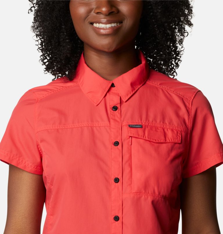 Women's Silver Ridge 2.0 Short Sleeve Shirt, Color: Red Hibiscus, image 4