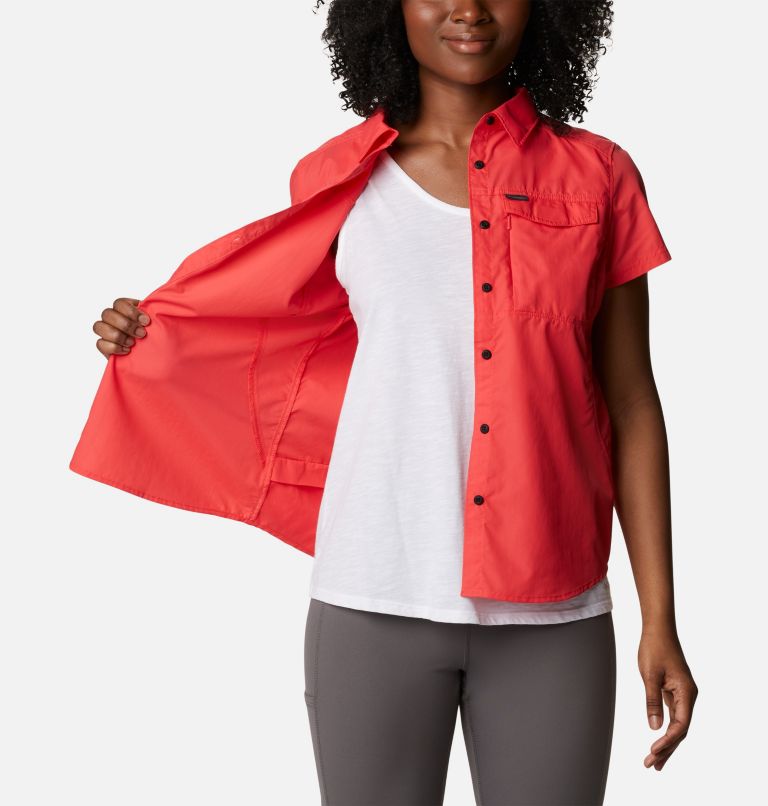 Women's Silver Ridge 2.0 Short Sleeve Shirt, Color: Red Hibiscus, image 5