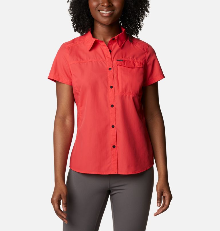Women's Silver Ridge 2.0 Short Sleeve Shirt, Color: Red Hibiscus, image 1