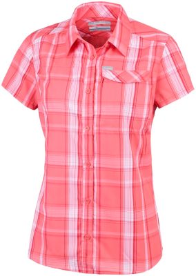 Chemise Manches Courtes &agrave; Carreaux Silver Ridge&trade; 2.0 Femme Silver Ridge&trade; 2.0 Plaid Short  | 692 | XS, Coral Bloom Large Plaid, front