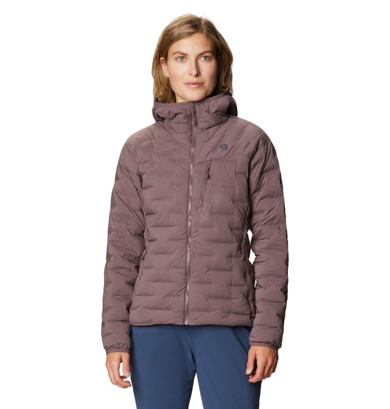 Women's Super/DS Stretchdown Hooded Jacket, Color: Warm Ash, image 1